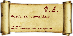 Vozáry Levendula névjegykártya